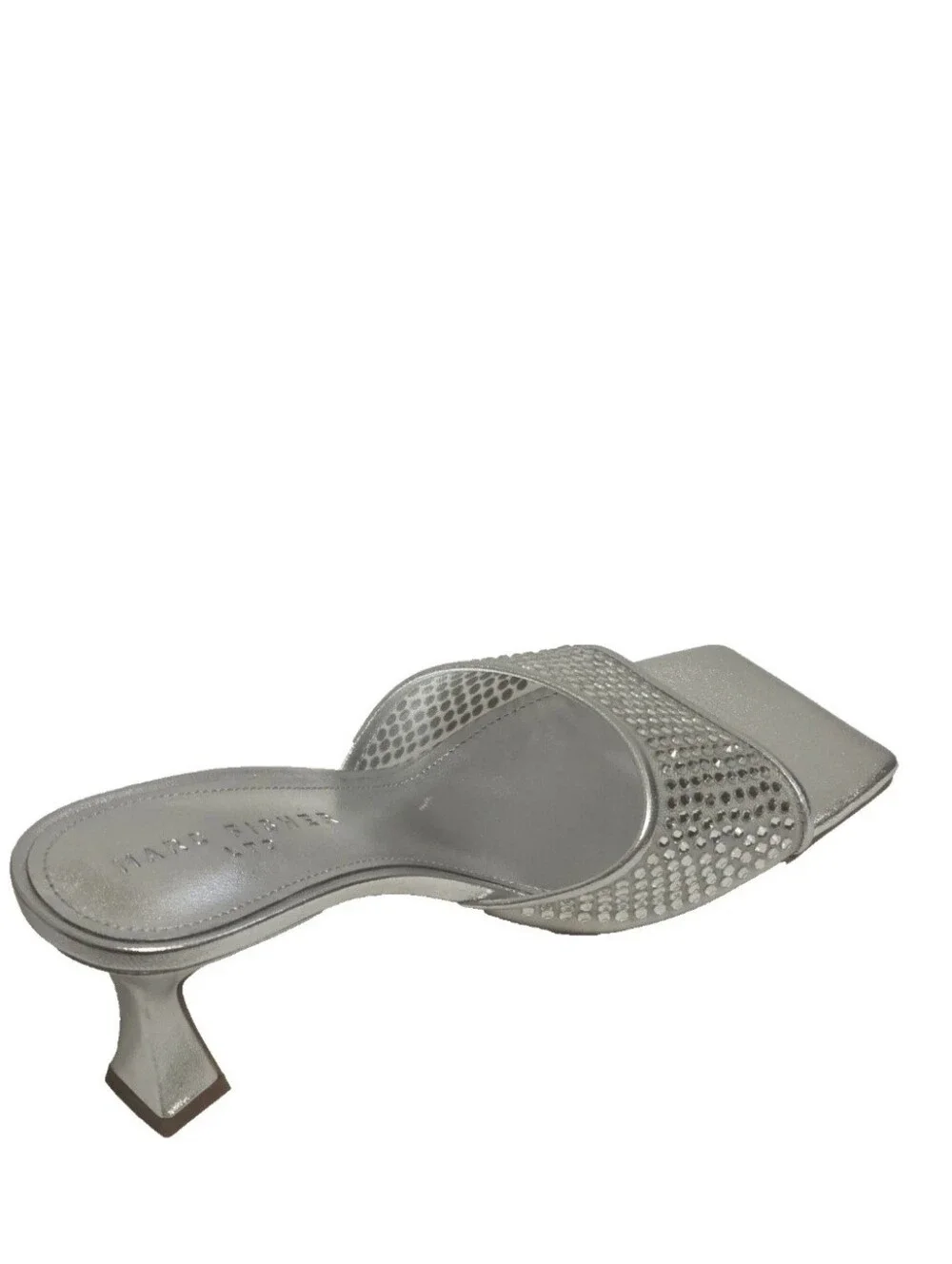 Marc Fisher Delaney Silver Slide Sandal  US 8.5M